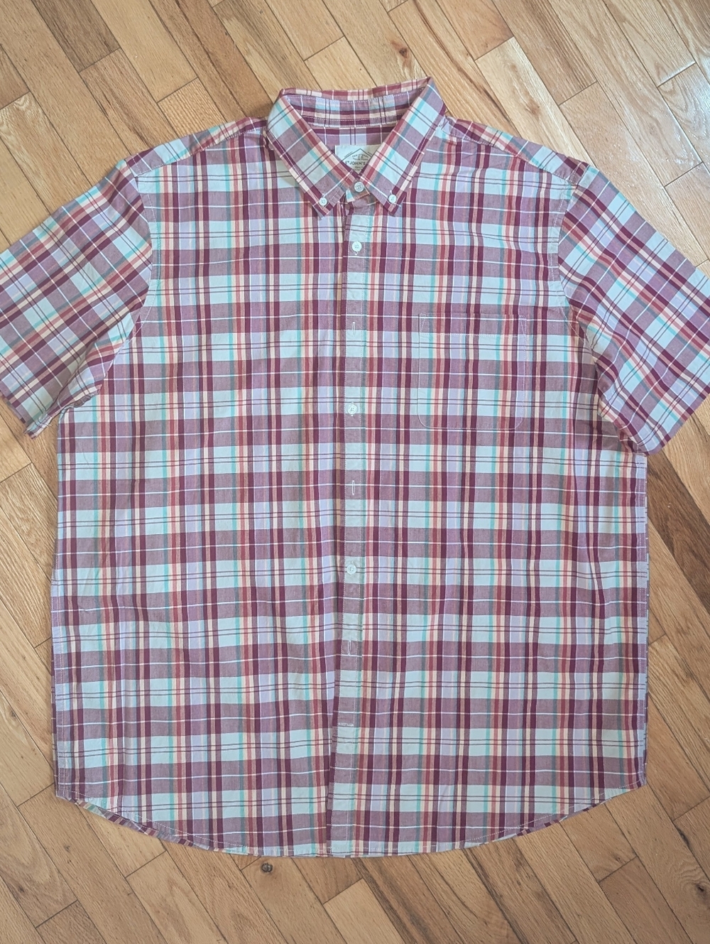 NWOT Mens Tall St Johns Bay Plaid Short Sleeve  Shirt Size 2XLT - Picture 4 of 4
